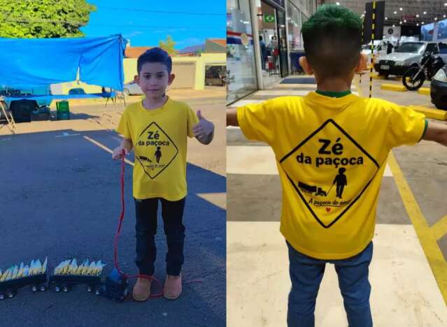 Aos 6 anos, Z&eacute; da Pa&ccedil;oca brinca de vendedor e faz sucesso na feira