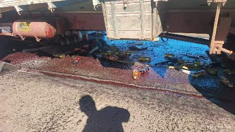 Homem morre ap&oacute;s batida entre carretas em trecho de pare e siga na BR-163