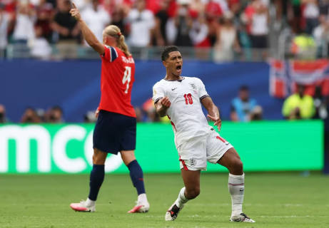 Bellingham decide, Inglaterra vira sobre a Noruega e vai &agrave; semifinal da Copa