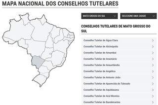 Mapa nacional facilita acesso aos Conselhos Tutelares de MS Mapa nacional facilita acesso aos Conselhos Tutelares de MS