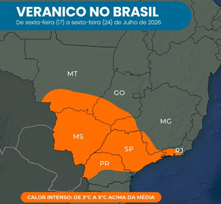 Calor, baixa umidade e ventos fortes marcam os pr&oacute;ximos dias em MS