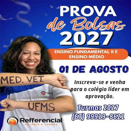 Col&eacute;gio Refferencial aplica prova de bolsas: Fundamental e M&eacute;dio: Turmas 2027