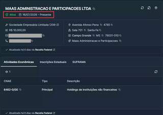 Com capital de R$ 10 mil, compradora do Cons&oacute;rcio nasceu 2 dias antes do neg&oacute;cio