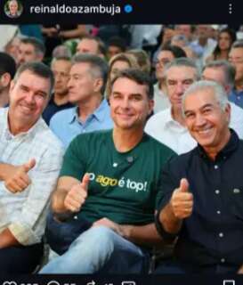 Reinaldo puxa caravana para conven&ccedil;&atilde;o de Fl&aacute;vio Bolsonaro