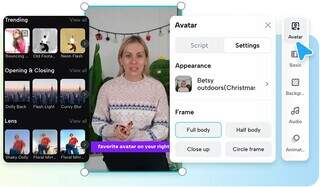 Substitua fotos na c&acirc;mera usando IA gerador de caracteres para avatar realista
