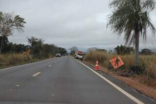 Obra na BR-267 entre Caracol e Porto Murtinho preocupa motoristas por riscos Obra na BR-267 entre Caracol e Porto Murtinho preocupa motoristas por riscos