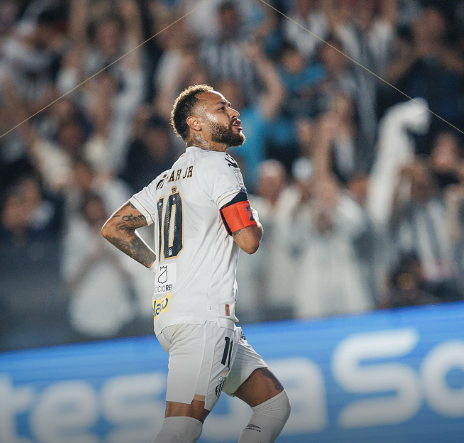 Neymar marcou duas vezes, mas Santos empatou com a Chapecoense
