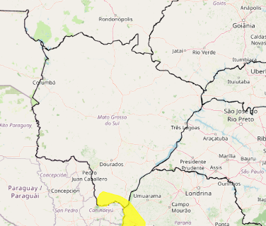 Nove cidades de MS entram em alerta para tempestades com risco de granizo