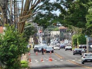 Obra em tubulação bloqueia trecho da Rua Joaquim Murtinho Obra em tubulação bloqueia trecho da Rua Joaquim Murtinho