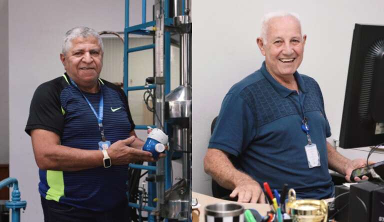 Eduardo e Agenor somam 102 anos de trabalho na mesma empresa