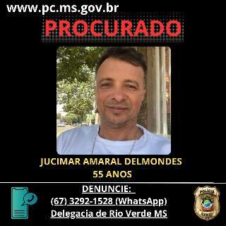 Pol&iacute;cia Civil pede ajuda para encontrar homem que matou companheira em Rio Verde