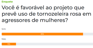 Agressores de mulher deveriam usar tornozeleira rosa, dizem 85% dos leitores Agressores de mulher deveriam usar tornozeleira rosa, dizem 85% dos leitores