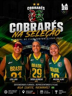 Três jogadoras de MS disputam Mundial de Flag Football pelo Brasil Três jogadoras de MS disputam Mundial de Flag Football pelo Brasil