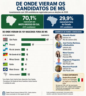 Quem quer seu voto em MS? Maioria é homem, branco e tem ensino superior Quem quer seu voto em MS? Maioria é homem, branco e tem ensino superior