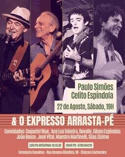 Paulo Simões e Celito Espíndola revivem noites históricas em show hoje Paulo Simões e Celito Espíndola revivem noites históricas em show hoje
