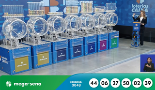 Confira as dezenas da Mega-Sena de R$ 57 milhões sorteadas neste domingo Confira as dezenas da Mega-Sena de R$ 57 milhões sorteadas neste domingo