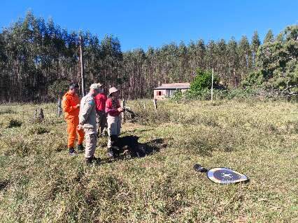 Bombeiros usam drone nas buscas por homem desaparecido em fazenda