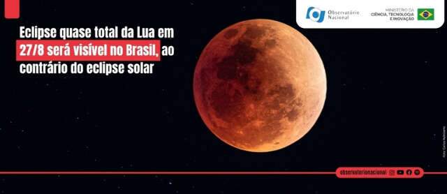 Com transmiss&atilde;o ao vivo, eclipse quase total da lua poder&aacute; ser visto em MS
