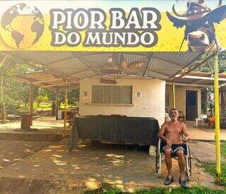 De banho de mijo à mesa no córrego, Jubinha mantém Pior Bar do Mundo