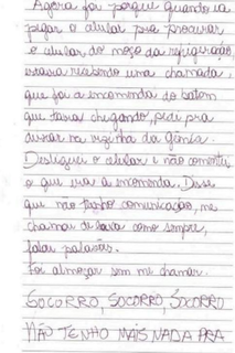 Di&aacute;rio de Fab&iacute;ola revela relatos de medo, controle e pedidos de socorro