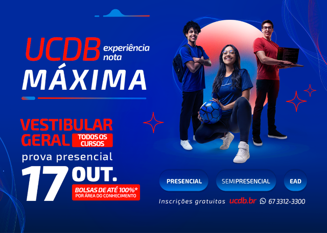 Vestibular UCDB 2027A oferece bolsas de até 100% por área