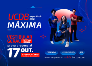 Vestibular UCDB 2027A oferece bolsas de até 100% por área Vestibular UCDB 2027A oferece bolsas de até 100% por área