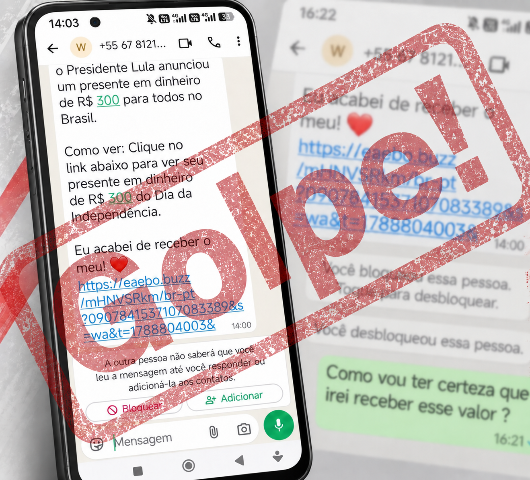 Golpe do &ldquo;presente de Lula&rdquo; promete R$ 300 neste 7 de Setembro