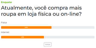 Loja f&iacute;sica ainda vence internet na compra de roupas, aponta enquete