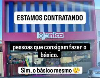 Lojista copia an&uacute;ncio que viralizou e curr&iacute;culos come&ccedil;am a aparecer