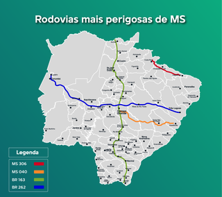 Mais cargas nas estradas ajudam a redesenhar mapa dos acidentes em MS Mais cargas nas estradas ajudam a redesenhar mapa dos acidentes em MS