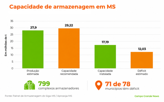 MS tem estrutura para só 59% da armazenagem necessária de grãos MS tem estrutura para só 59% da armazenagem necessária de grãos