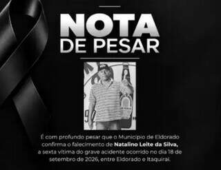 Morre sexta vítima de acidente entre van da saúde e carro na BR-163 Morre sexta vítima de acidente entre van da saúde e carro na BR-163