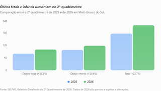 Mortes na gestação e após o nascimento crescem mais de 20% em MS Mortes na gestação e após o nascimento crescem mais de 20% em MS