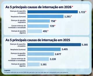 C&acirc;ncer e doen&ccedil;as do cora&ccedil;&atilde;o lideram interna&ccedil;&otilde;es e mortes em Mato Grosso do Sul