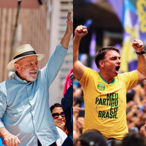Com 44% dos votos, Lula larga atr&aacute;s para o 2&ordm; turno contra Fl&aacute;vio Bolsonaro