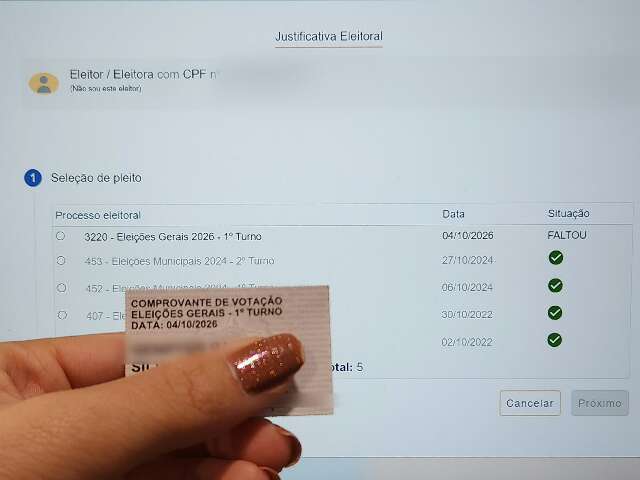 Eleitores se assustam com aviso de &ldquo;faltou&rdquo; ap&oacute;s votar e TRE explica atualiza&ccedil;&atilde;o