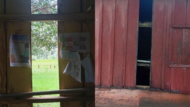 Ladr&otilde;es arrancam parede de escola para furtar utens&iacute;lios na fronteira