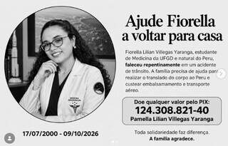 Estudante peruana de Medicina morre após acidente de moto em Dourados Estudante peruana de Medicina morre após acidente de moto em Dourados