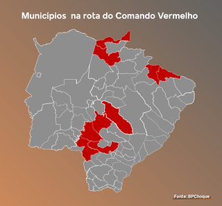 Comando Vermelho avança em 10 cidades em MS na guerra com PCC Comando Vermelho avança em 10 cidades em MS na guerra com PCC