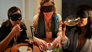 Já pensou comer sem enxergar? Mulheres encaram jantar às cegas Já pensou comer sem enxergar? Mulheres encaram jantar às cegas