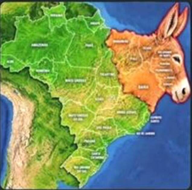 Mapa com um burro sobre o Nordeste gera polêmica entre prefeitos