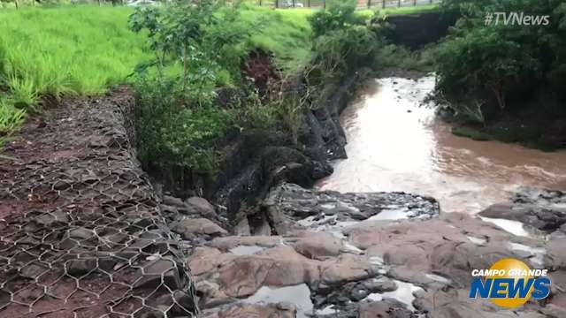 Gabião no Parque Estadual do Prosa desaba