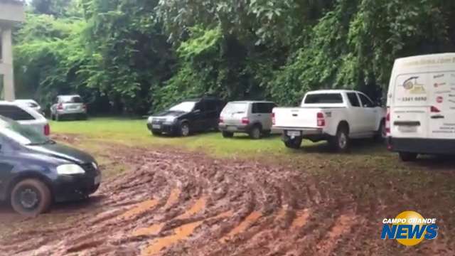 No Parque dos Poderes,  motoristas irregulares não poupam nem a grama