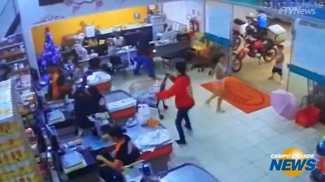 Vídeo mostra ação de bandido em supermercado de Cassilândia