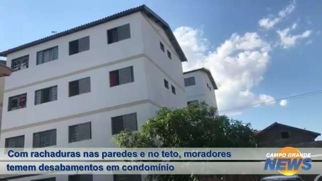 Com rachaduras nas paredes e no teto, moradores temem desabamentos em condomínio