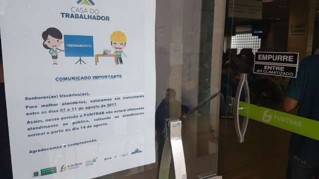 Funtrab fecha para treinamento e suspende atividades por 1 semana