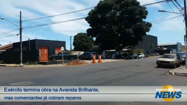 Exército termina obra na Avenida Brilhante, mas comerciantes já cobram reparos