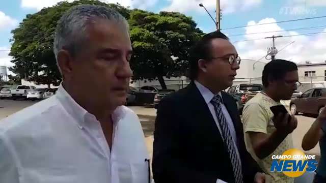 João Amorim chegando à Superintendência da PF em Campo Grande