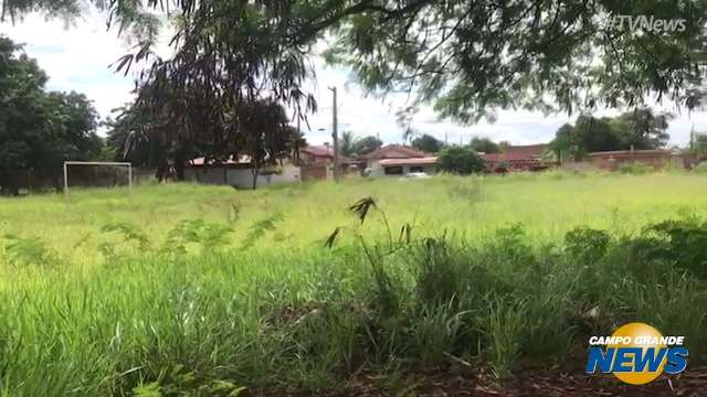 Campo atrás de posto de saúde tem matagal e água parada na Vila Nasser