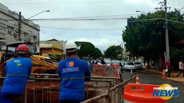 Obras do Reviva Campo Grande interditam cruzamento da 14 de Julho com Maracaju